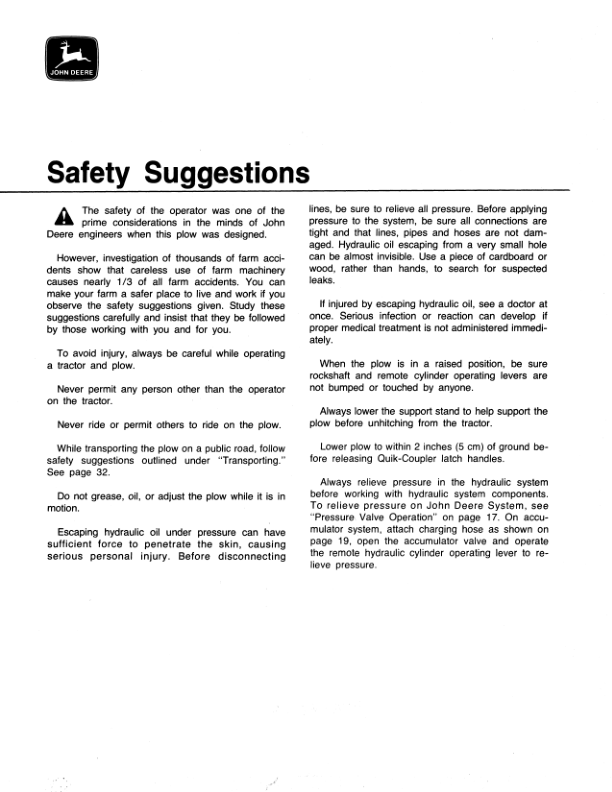 John Deere F350, F360 Series Power-Reset Semi-Integral Moldboard Plow Operator's Manual (OMA30844) - Image 2