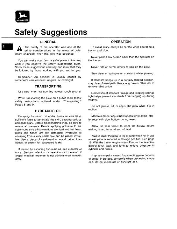 John Deere 3200 Moldboard Plow Operator's Manual (OMA32008) - Image 2