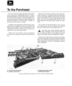 Alternative view of John Deere 230 Power-Flex Wing-Fold Disk (010001-) Operator's Manual (OMA32819)