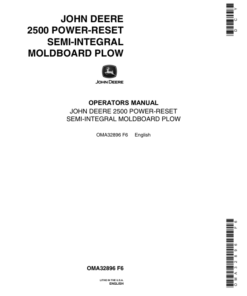 John Deere 2500 Power-Reset Semi-Integral Moldboard Plow Operator's Manual (OMA32896)