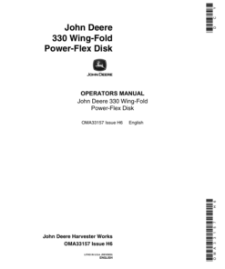 John Deere 330 Wing-Fold Power Flex Disk Operator's Manual (OMA33157)