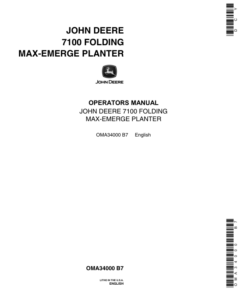 John Deere 7100 Folding MaxEmerge Integral Planter Operator's Manual (OMA34000)