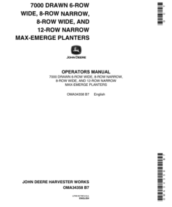 John Deere 7000 Drawn (Cotton & Corn) Planters Operator's Manual (OMA34358)