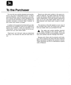 Alternative view of John Deere 1630, 1640 Disk Harrow Operator's Manual (OMA35126)