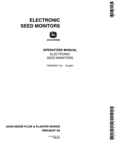 John Deere Electronic Seed Monitor Operator's Manual (OMA38237)