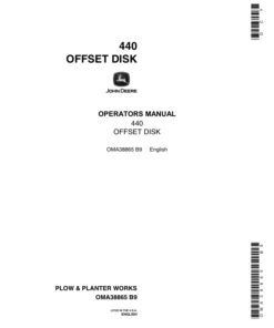 John Deere 440 Offset Disk Operator's Manual (OMA38865)