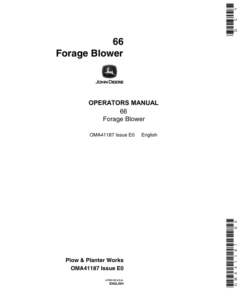John Deere 66 Forage Blower Operator's Manual (OMA41187)