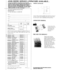 Alternative view of John Deere 270 Rotary Snow Blower Operator's Manual (OMA41254)