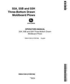 John Deere 55A, 55B, 55H Moldboard Plows Operator's Manual (OMA41258)