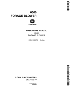John Deere 6500 Forage Blower Operator's Manual (OMA41332)