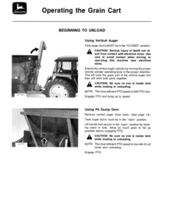 Alternative view of John Deere 650 Grain Cart Operator's Manual (OMA42227)
