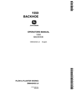John Deere 1550 Backhoe Operator's Manual (OMA42432)
