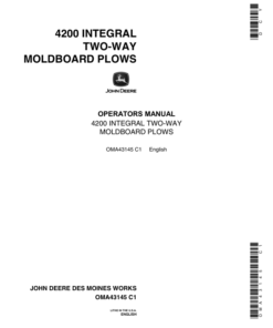 John Deere 4200 Integral Two-Way Moldboard Plows Operator's Manual (OMA43145)