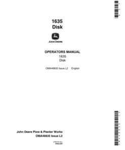 John Deere 1635 Disk Harrow Operator's Manual (OMA46835)
