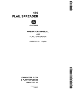 John Deere 466 Flail Spreader Operator's Manual (OMA47852)