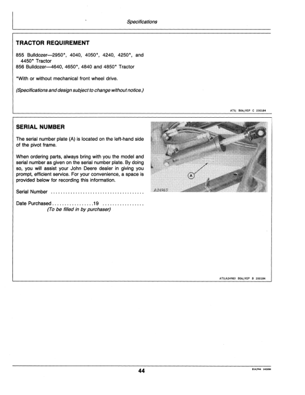 John Deere 855, 856 AG Bulldozers Operator's Manual (OMA48054) - Image 2