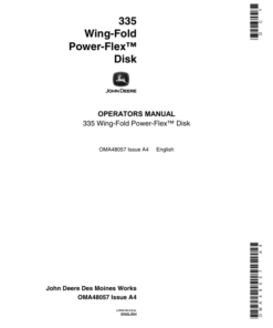 John Deere 335 Wing-Fold Power-Flex Disk Operator's Manual (OMA48057)