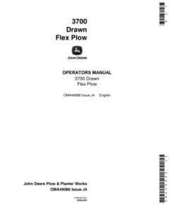 John Deere 3700 Flex Drawn Moldboard Plow Operator's Manual (OMA49086)