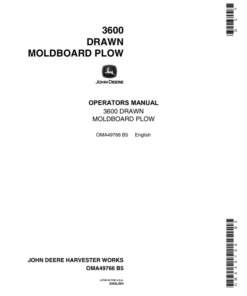 John Deere 3600 Drawn Moldboard Plow Operator's Manual (OMA49766)