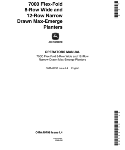 John Deere 7000 Drawn (Flex-Fold) Planters 8RW, 12RN Operator's Manual (OMA49798)