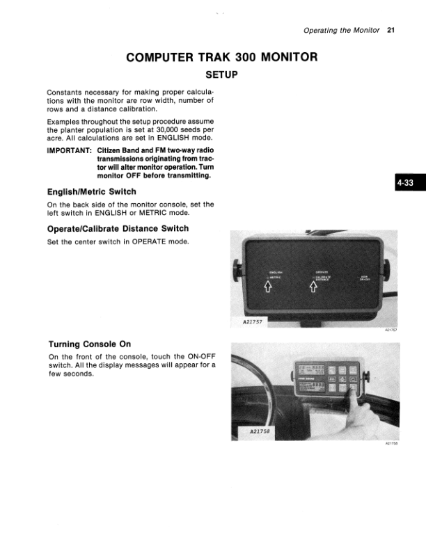 John Deere Computer Trak 100, 200, 300 Planter Monitors (Export) Operator's Manual (OMA49879) - Image 2