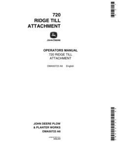 John Deere 720 Ridge Till Attachment Operator's Manual (OMA50723)