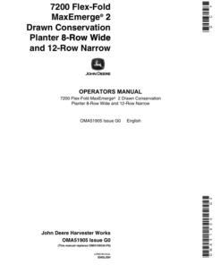John Deere 7200 Drawn (Flex Fold) Planter Operator's Manual (OMA51905)