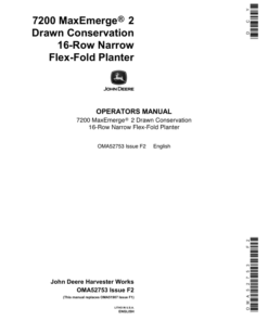 John Deere 7200 Drawn (Flex-Fold) Planter Operator's Manual (OMA52753)