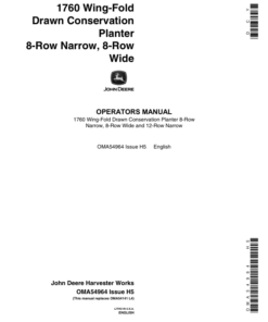 John Deere 1760 Drawn Planters (665101-665999) Operator's Manual (OMA54964)