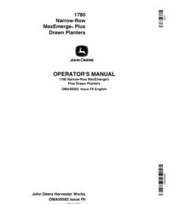 John Deere 1780 Drawn Planter (670101-670999) Operator's Manual (OMA56582)