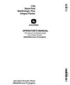 John Deere 1720 Integral Planter (665101-665999) Operator's Manual (OMA56586)