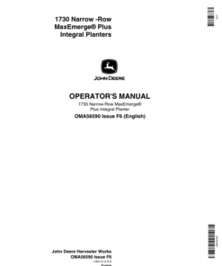 John Deere 1730 Integral Planter (670101-670999) Operator's Manual (OMA56590)