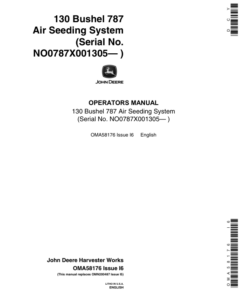 John Deere 787 Air Seeding System (001305-) Operator's Manual (OMA58176)