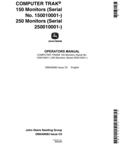 John Deere Computer Trak 250 Seed Monitors Operator's Manual (OMA59083)