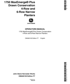 John Deere 1750 Drawn Planter (675101-675999) Verify Row Spacing = (4R - 6RN) Operator's Manual (OMA60109)