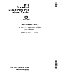 John Deere 1720 Integral Planter (670101-675999) Operator's Manual (OMA60131)