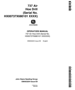 John Deere 737 Air Hoe Drill Operator's Manual (OMA63204)