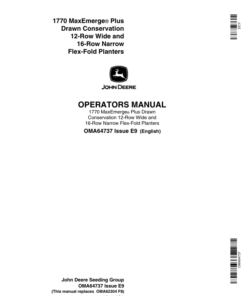 John Deere 1770 Drawn Planters (685101-690999) Operator's Manual (OMA64737)