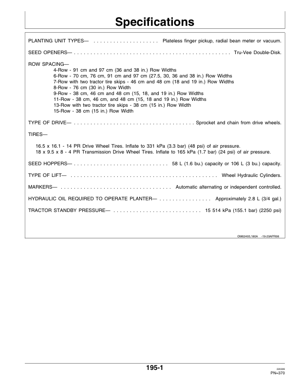 John Deere 1780 Drawn Planter (685101-690999) Operator's Manual (OMA64739) - Image 4