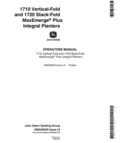 John Deere 1710 & 1720 Integral Planter Operator's Manual (OMA65059)