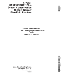 John Deere 1770NT 16-Row MaxEmerge Planter Operator's Manual (OMA68779)