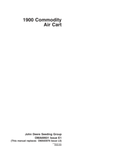 John Deere 1900 Commodity Air Cart North America Operator's Manual (OMA69931)