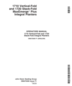 John Deere 1710 & 1720 Integral Planter Operator's Manual (OMA70300)
