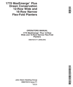 John Deere 1770 Drawn Planters (695101-) Operator's Manual (OMA70310)
