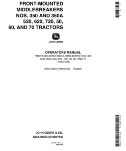 John Deere 350, 350A Series Front Mounted Middlebreakers Operator's Manual (OMA70556)