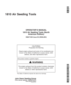 John Deere 1810 Air Seeding Tools Operator's Manual (OMA71094)
