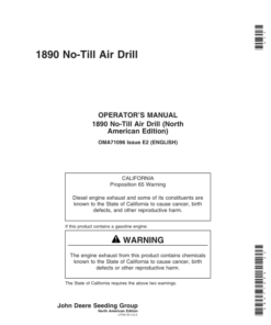 John Deere 1890 No-Till Air Drill North America (700101-705100) Operator's Manual (OMA71096)