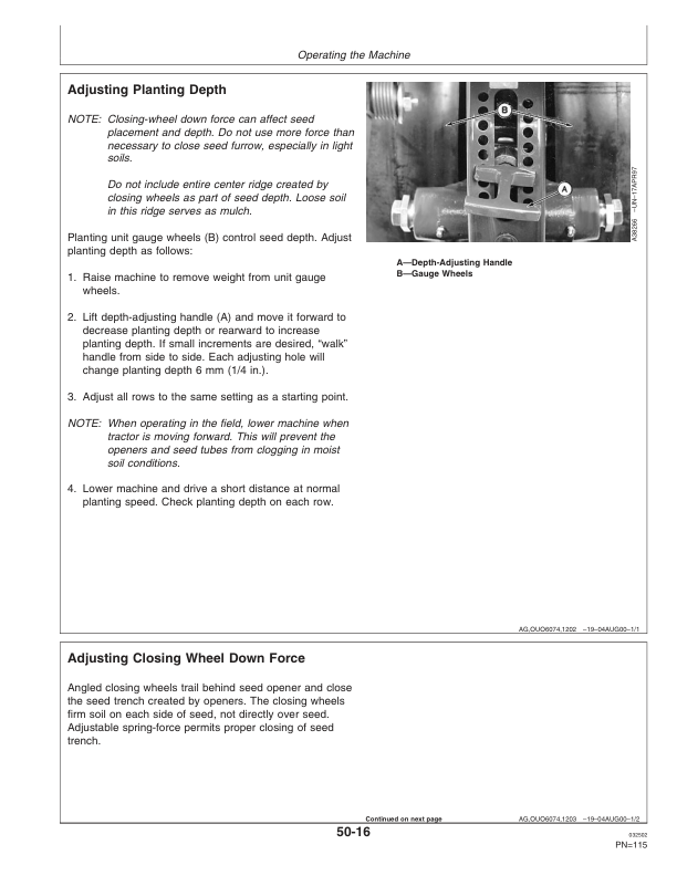 John Deere 1780 Drawn Planters 12/23 Row - 15/30 In. Spacing 16 Row - 22 In. Spacing Operator's Manual (OMA72774) - Image 2
