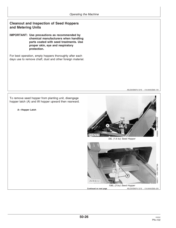 John Deere (670101- ) 1780 Drawn Planters 16/31 Row - 15/30 In. Spacing 24 Row - 20 In. Spacing Operator's Manual (OMA72775) - Image 2