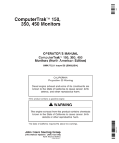 John Deere ComputerTrak Monitors Worldwide Edition (720101-735100) Operator's Manual (OMA77221)